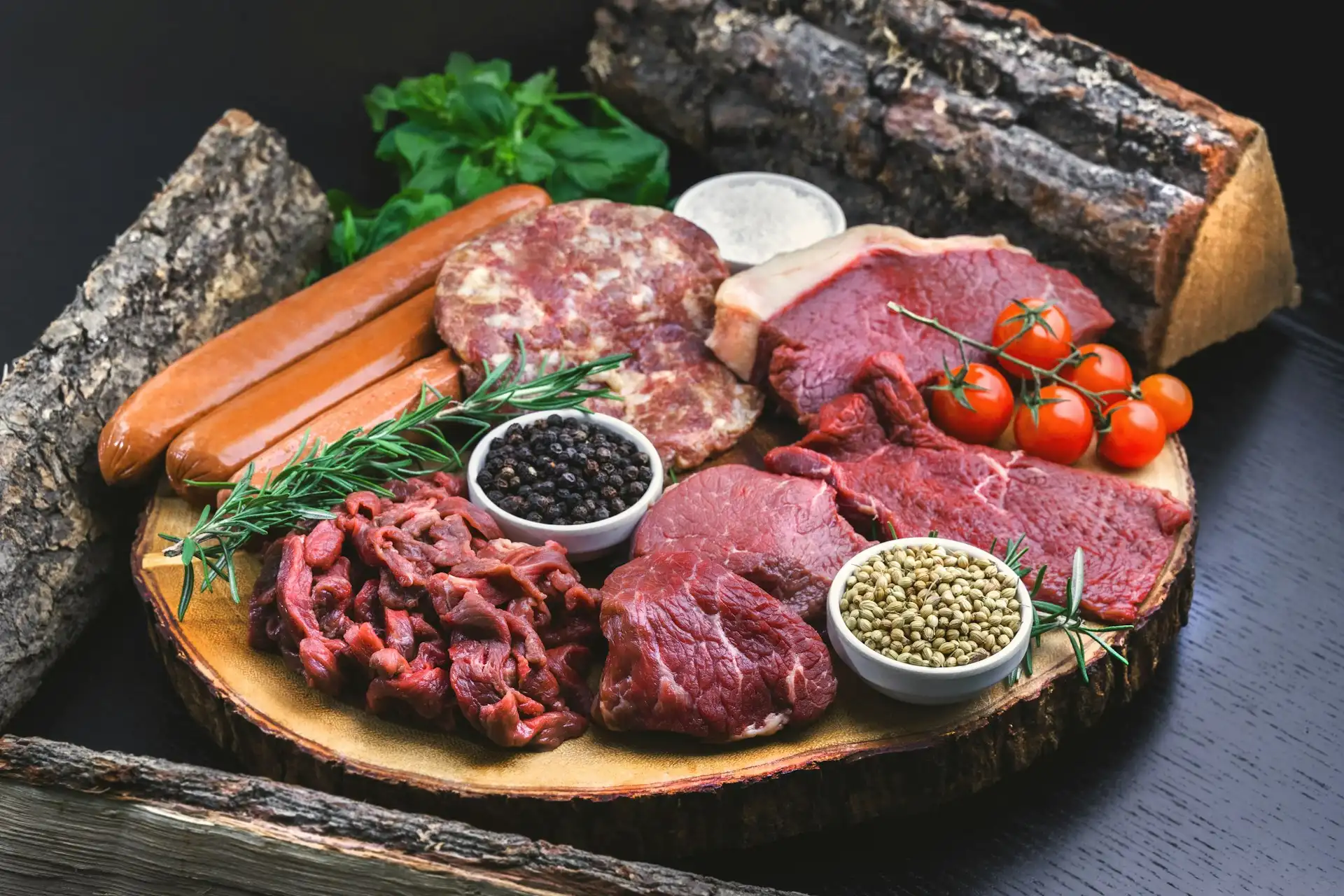Fresh and frozen meat cuts at an Okanagan butcher processing facility